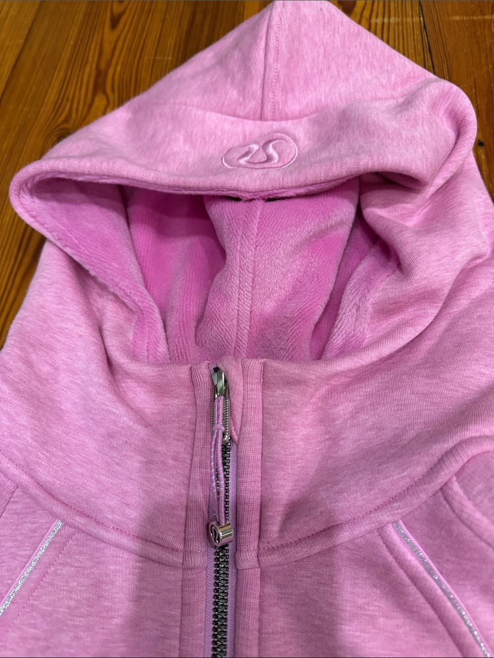 lululemon athletica Heathered Pink Half-Zip Hooded Pullover - Picture 3 of 6